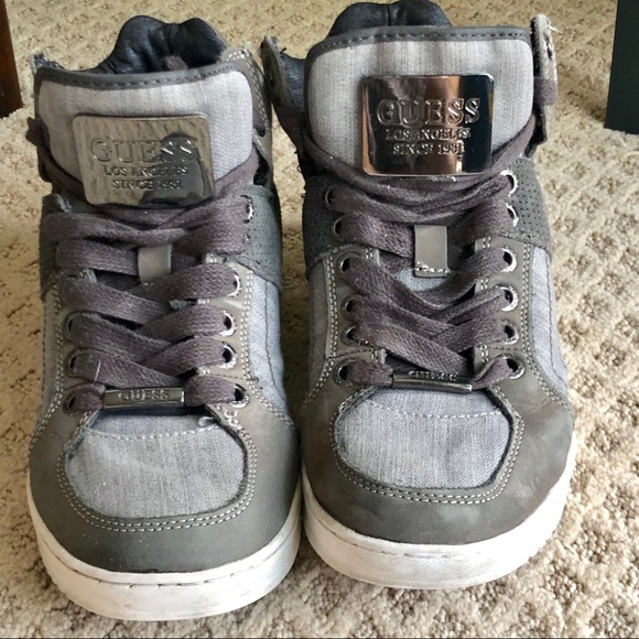 Guess Shoes Guess Hi Top Athletic Shoes Gray Size 75